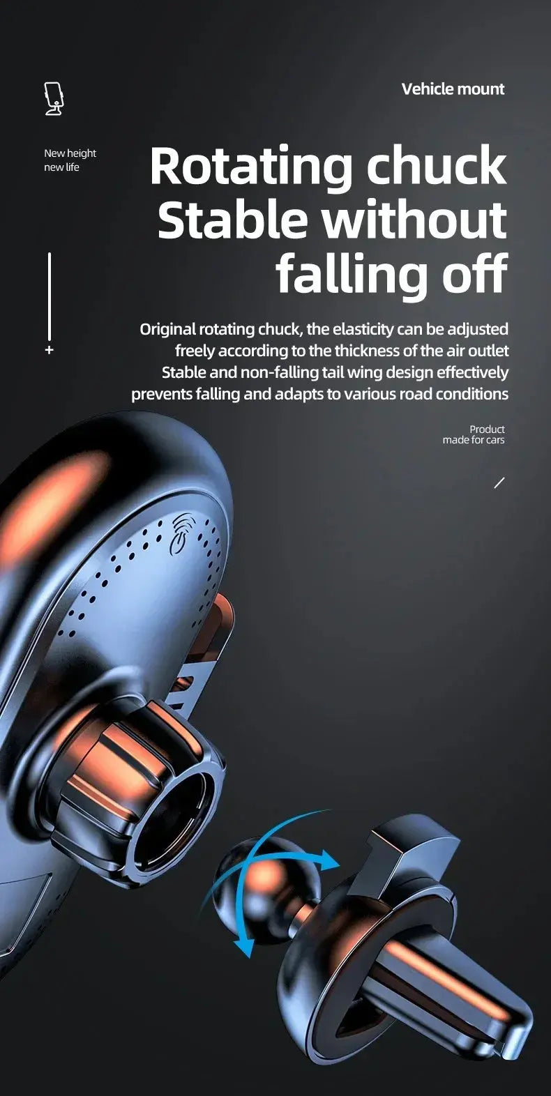 Infrared Induction Car Wireless Charger Stand – Fast Charging VXN