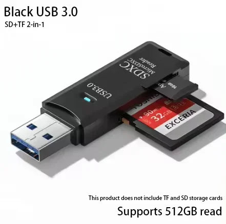 2 In 1 High-Speed USB 3.0/2.0 Card Reader TF+SD VXN