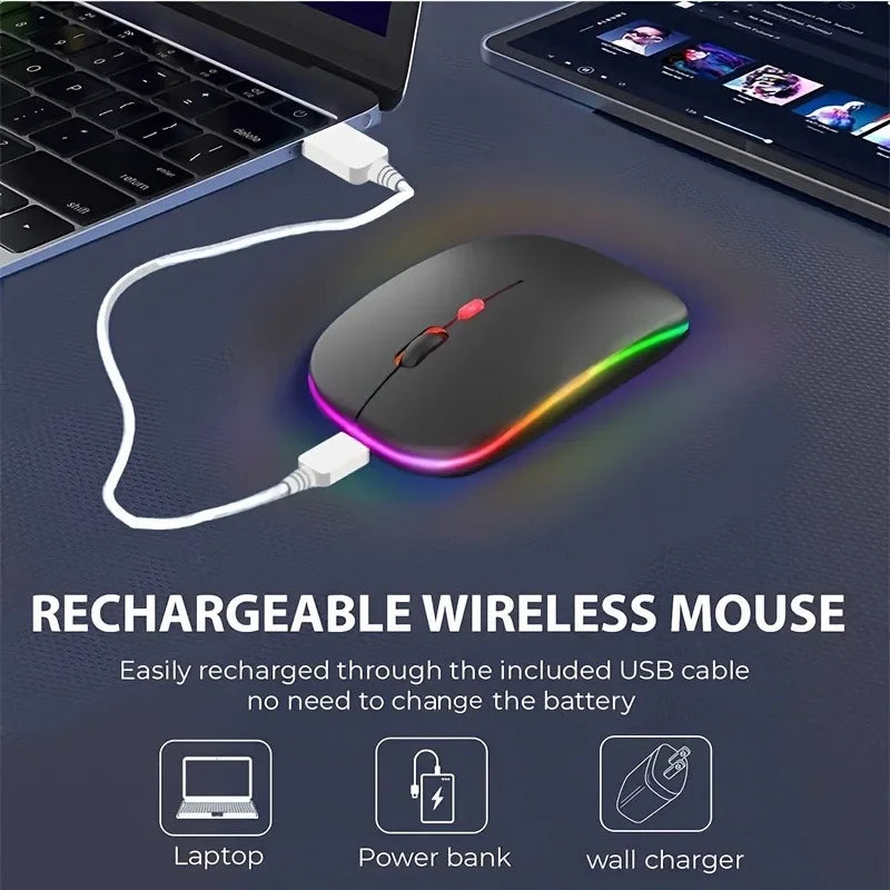 Rechargeable Wireless Mouse Bluetooth-Compatible RGB VXN