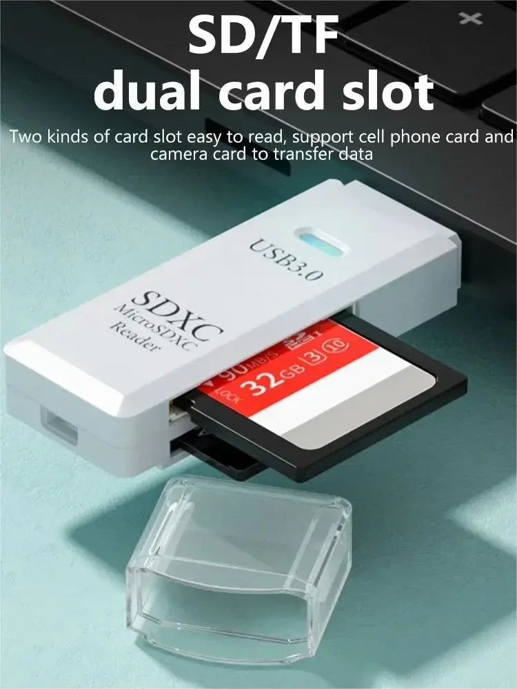 2 In 1 High-Speed USB 3.0/2.0 Card Reader TF+SD VXN