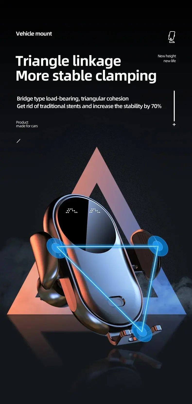 Infrared Induction Car Wireless Charger Stand – Fast Charging VXN