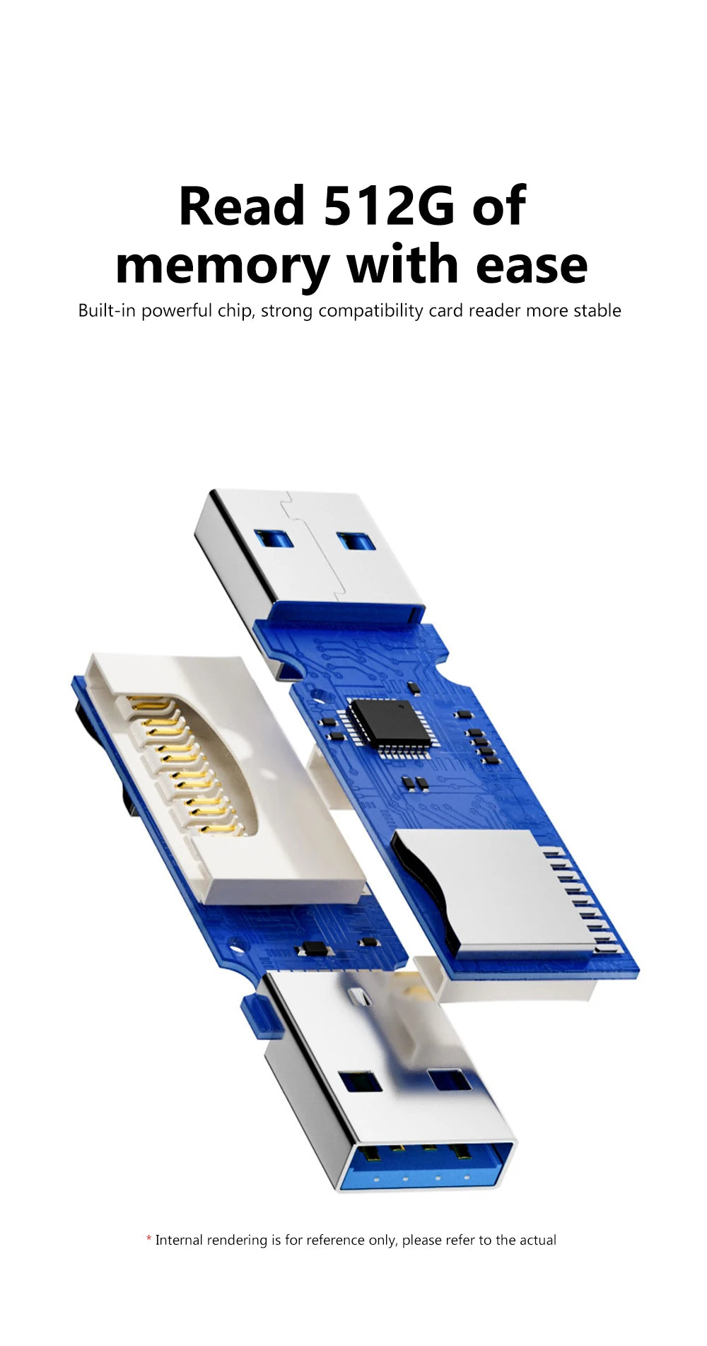 2 in 1 USB 3.0 Card Reader Micro TF SD Adapter VXN