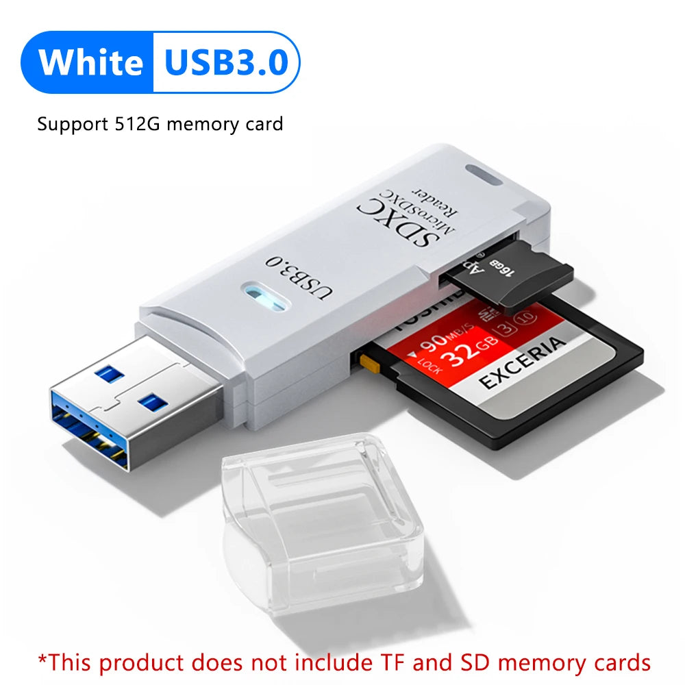 2 in 1 USB 3.0 Card Reader Micro TF SD Adapter VXN