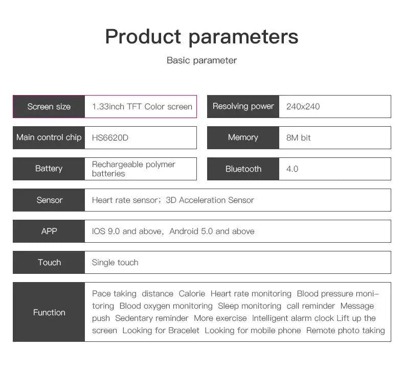 PHONEPACE Smart Fitness Tracker Bracelet – Color Screen VXN