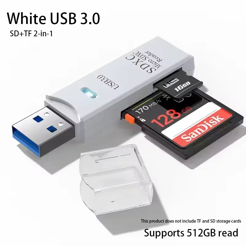 2 In 1 High-Speed USB 3.0/2.0 Card Reader TF+SD VXN