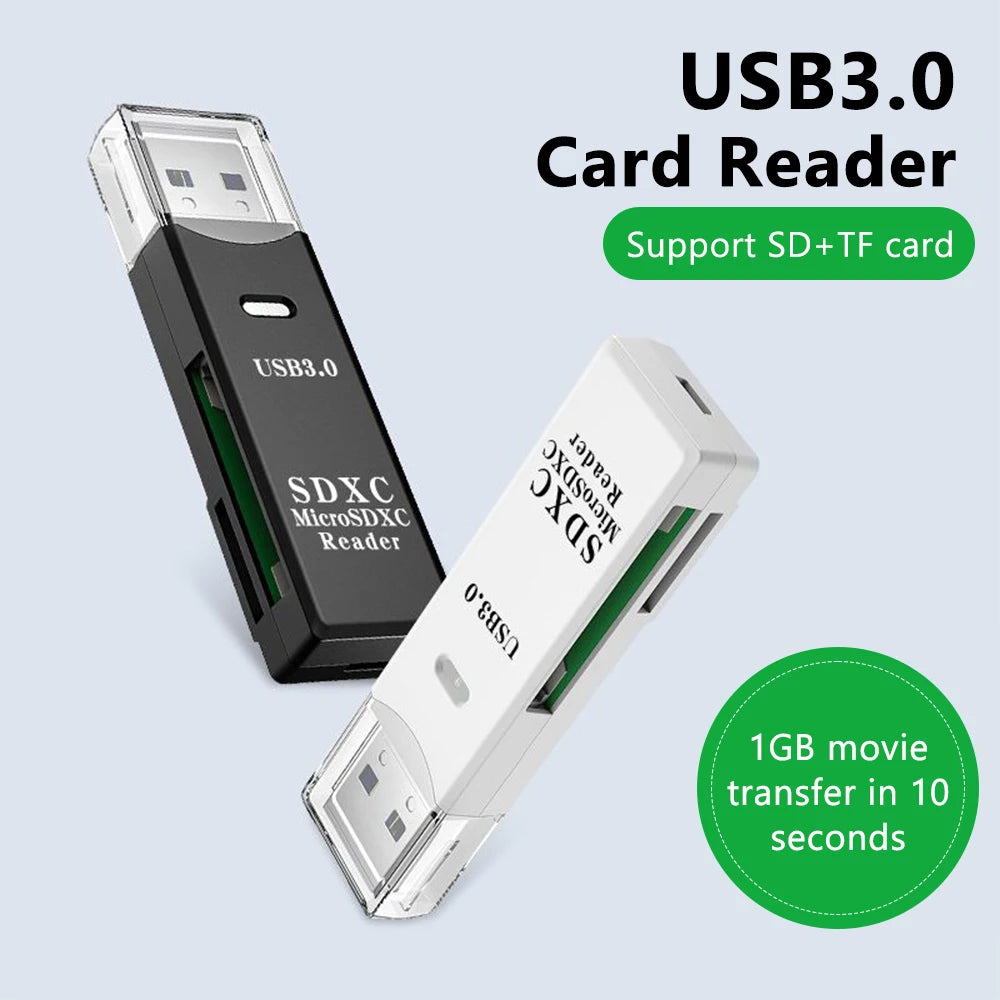 2 in 1 USB 3.0 Card Reader Micro TF SD Adapter VXN