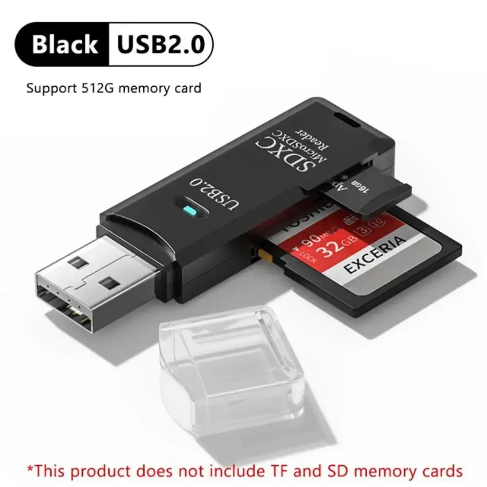 2 In 1 High-Speed USB 3.0/2.0 Card Reader TF+SD VXN